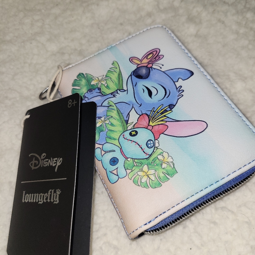 NWT Lilo & StitchLoungefly Disney Stitch Scrump Butterfly Mini Zipper Wallet